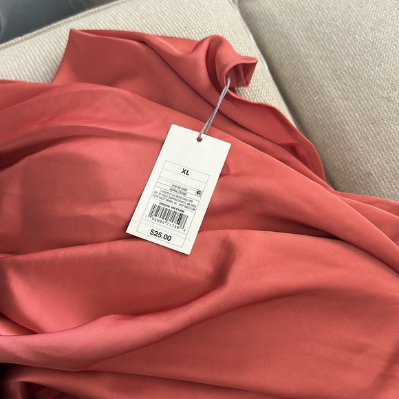 A New Day Midi Satin Slip Dress in Coral Orange Fall Autumn Wedding Guest XL - Picture 2 of 2